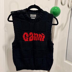 Ganni Knit Vest Black Size S